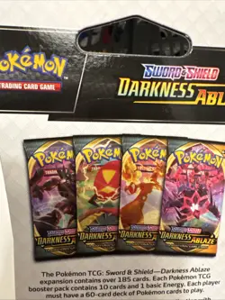 2020 Pokemon Sword & Shield DARKNESS ABLAZE Hanger Booster Pack Factory Sealed 820650807138 - Image 5