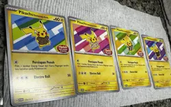 Pikachu Berkemeja Batik Indonesian set of 4 TCG SV-P Promo - Image 2