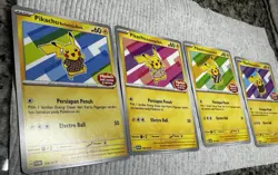 Pikachu Berkemeja Batik Indonesian set of 4 TCG SV-P Promo - Image 3