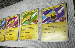 Pikachu Berkemeja Batik Indonesian set of 4 TCG SV-P Promo - Image 4