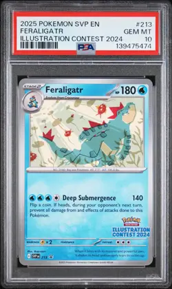 2025 POKEMON SVP EN-SV BLACK STAR PROMO #213 FERALIGATR PSA 10 - Image 1