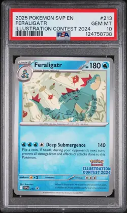 Pokemon Feraligatr 213 Scarlet & Violet Promo Illustration Contest PSA 10 - Image 1