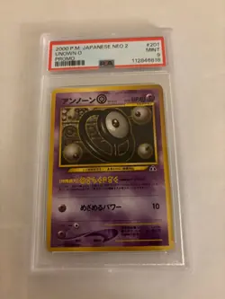 2000 Pokemon Japanese Neo 2 Unown O - Promo No. 201 PSA 9 MINT! - Image 1