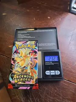 23.21g VERY HEAVY Pokemon TCG Ascended Heroes Booster Pack Factory Sealed USA - Image 1