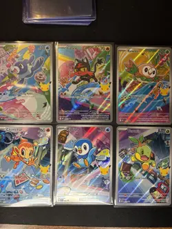 Pokemon First Partner Illustration Piplup Chimchar Turtwig Popplio Litten Rowlet - Image 1