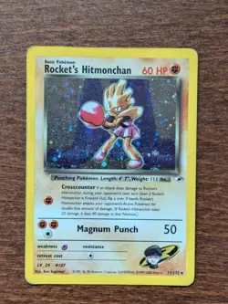 Pokemon TCG Rocket's Hitmonchan Gym Heroes 11/132 Holo Rare - HP - Image 1