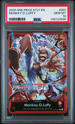 2025 ONE PIECE STARTER DECK ST21-EX GEAR 5 #001 MONKEY D. LUFFY PSA 10 - Image 1