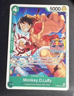 Monkey.D.Luffy PRB02-005 NM Red Bull Double Don Event Stamp Participation Clean - Image 1