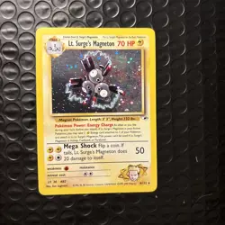 Pokemon TCG Lt. Surge's Magneton Gym Heroes Holo Card 8/132 LP - Image 1