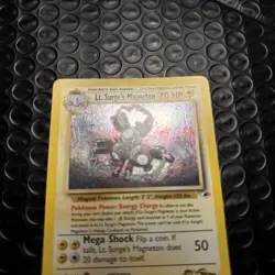 Pokemon TCG Lt. Surge's Magneton Gym Heroes Holo Card 8/132 LP - Image 2