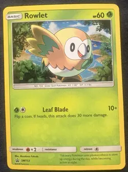 Rowlet SM153 - Holographic - Black Star Promo - 2018 Pokemon TCG HP Card - Image 1