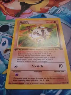 1st edition Mankey 55/64 Jungle Set Rare Vintage Pokemon Card - NM - Image 1