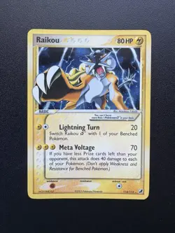 Pokemon TCG Raikou Gold Star Card 114/115 EX Unseen Forces 2005 Near Mint NM - Image 1