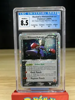 CGC 8.5 MINT Rocket's Hitmonchan ex EX Team Rocket Returns 98/109 Holo Pokemon - Image 1