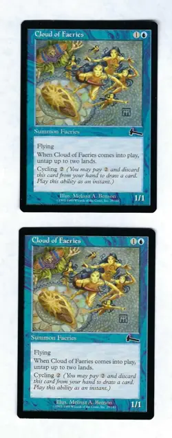 2x Cloud of Faeries - Urzas Legacy - Magic The Gathering NM/M (Never Played) - Image 1