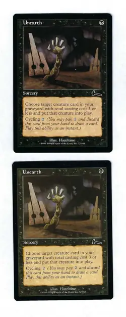 2x Unearth - Urzas Legacy - Magic The Gathering NM/M (Never Played) - Image 1