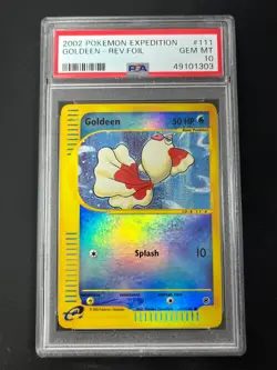 PSA 10 Reverse Holo Goldeen #111 Expedition Pokemon 2002 GEM MINT Pop 12 - Image 1
