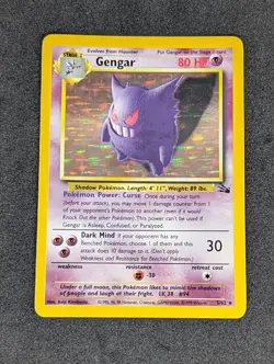 Pokemon TCG Gengar Fossil 5/62 Holo Rare Unlimited LP - Image 1