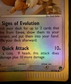 Pokemon Eevee Reverse Holo EX Sandstorm 63/100 LP Condition - Image 4