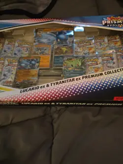 Pokemon TCG: Prismatic Evo Lucario Tyranitar Ex Premium Collection Sealed Box - Image 4