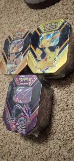 POKEMON SWSH V POWERS TINS SET - PIKACHU V, EEVEE V, & ETERNATUS V New Sealed - Image 2