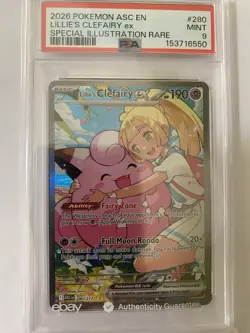 Pokemon Ascended Heroes Lillie's Clefairy EX SIR Holo #280/217 PSA 9 - Image 3
