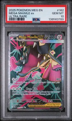 2025 POKEMON MEG EN-MEGA EVOLUTION ULTRA RARE #162 MEGA MAWILE EX PSA 10 - Image 1