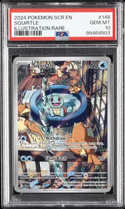 2024 POKEMON SCR EN-STELLAR CROWN ILLUSTRATION RARE #148 SQUIRTLE PSA 10 - Image 1