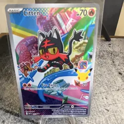 Pokemon Litten 044 2023 Game Freak Holo Basic 70 HP Fire Fang - Image 1