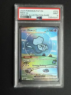 2024 POKEMON PAF EN-PALDEAN FATES SPECIAL ILLUSTRATION RARE #232 MEW EX PSA 9 - Image 1