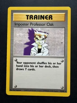 Pokemon Imposter Professor Oak 73/102 Trainer Base Set Rare WOTC Vintage LP - Image 1