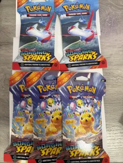 Pokemon TCG Surging Sparks Sleeved Booster Pack Lot Of 5 - Image 1