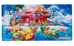 NEW OFFICIAL POKEMON CENTER JAPAN OKINAWA RUBBER PLAYMAT PIKACHU EEVEE PSYDUCK - Image 1