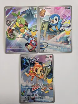 Pokemon First Partner Illustration Collection - Chimchar Turtwig Piplup Set - Image 1