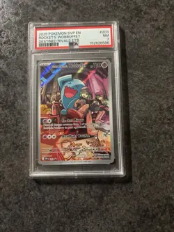 Pokemon TCG Team Rockets Wobbuffet 203 Destined Rivals Psa 7 - Image 1