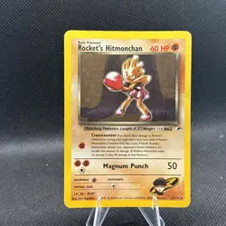 Rocket's Hitmonchan 011/132 Gym Heroes Holo HP Pokemon TCG - Image 1