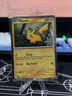 SEALED Pokemon TCG Pikachu 25/165 Snowflake Stamp Promo 2025 Holiday Calendar - Image 1
