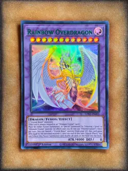 Yugioh Rainbow Overdragon LDS1-EN101 Ultra Rare 1st Ed GREEN NM - Image 1