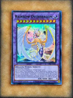 Yugioh Rainbow Overdragon LDS1-EN101 Ultra Rare 1st Ed GREEN NM - Image 1