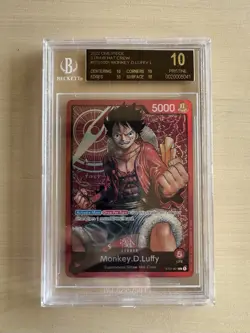 One Piece 2022 ST01 Monkey D Luffy Leader Pre Errata Beckett Black Label POP 4 - Image 1