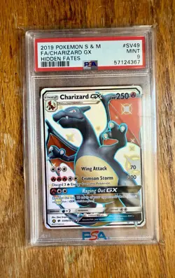 2019 Pokemon Hidden Fates Shiny Charizard GX SV49/SV94 Holo - PSA 9 - Image 1