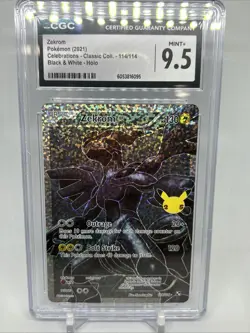 CGC 9.5 Mint+ Zekrom 2021 Celebrations 114/114 Black & White Pokemon Holo - Image 1