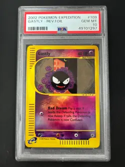 PSA 10 Reverse Holo Gastly #109 Expedition Pokemon 2002 GEM MINT Pop 18 - Image 1