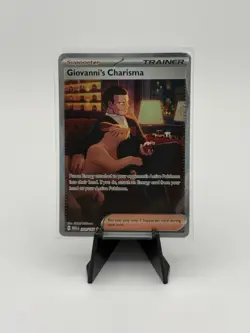 Pokemon TCG 151 Giovanni s Charisma SIR Holo 204/165 NM - Image 1