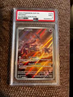 Mesprit Rare Holo Illustration Pokemon 204/191 PSA 9 SV08 Surging Sparks 2024 - Image 1