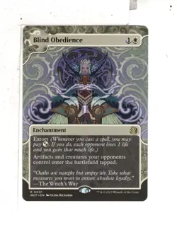 MTG SkeenAB Blind Obedience BORDERLESS from WOE. NM. - Image 1