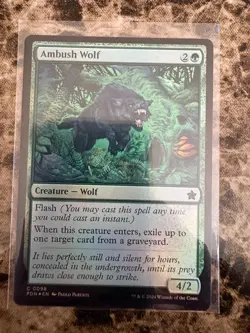 AMBUSH WOLF Magic MTG Foundations Foil - Image 1