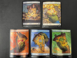 MTG- Teenage Mutant Ninja Turtles Set of All 5 Pizza Lands - Full Art SURGE FOIL - Image 1