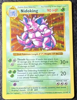 Pokemon Nidoking 11/102 Base Set Holo Rare Vintage 1999 90HP Shadowless✨💎💯 - Image 2