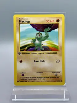 Machop 1st Edition 52/102 Shadowless Base Set LP - Pokemon TCG Card Common - Image 1